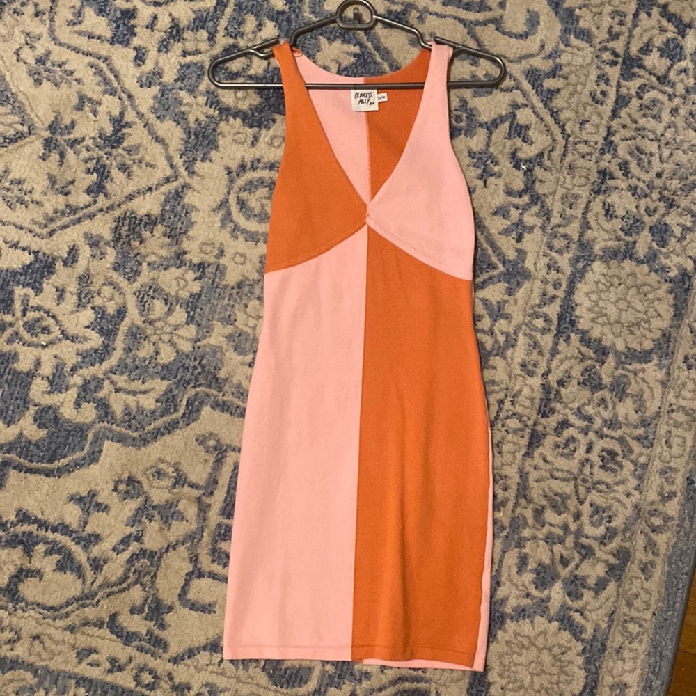 Pink and orange mini dress never worn!